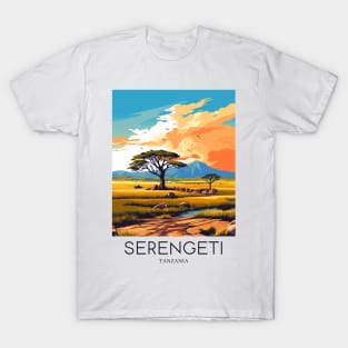 A Pop Art Travel Print of the Serengeti National Park - Tanzania T-Shirt